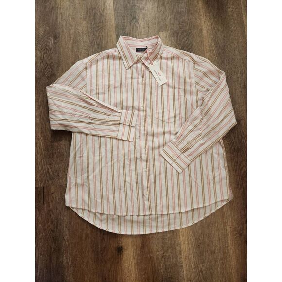 NWT Vineyard Vines womens Eleanor stripe button up shirt woven poplin size med - Picture 5 of 7